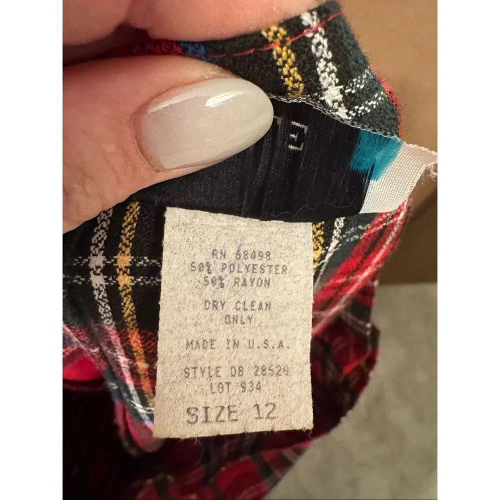 Vintage Danielle B Plaid Pleated Skirt‎